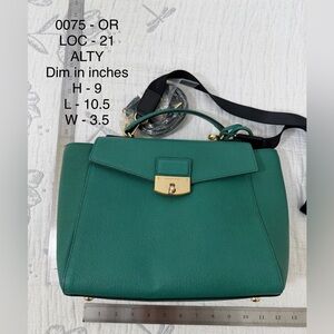 Samantha Thavasa Emerald Shoulder Bag with Gold Accent